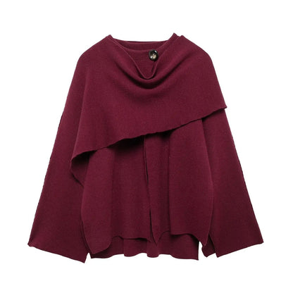 Cape Femme Élégant en Laine Douce