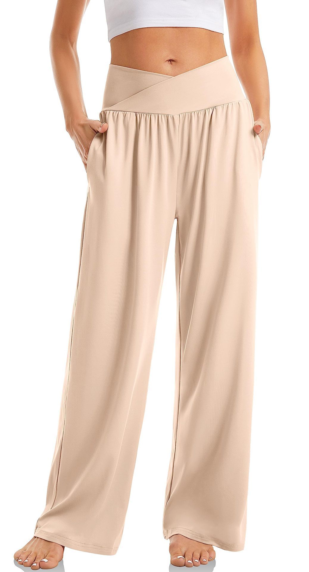 Pantalon de sport femme taille haute élastique