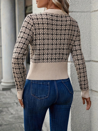 Cardigan Femme Tweed Court et Élégant