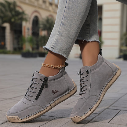 Chaussures Femmes Confortables à Lacets et Fermeture Éclair