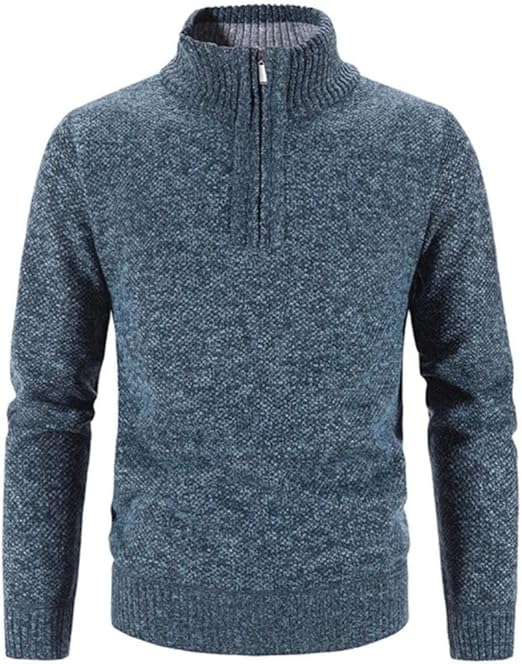 Pull Homme Hiver Doux et Chaud au Col Zip