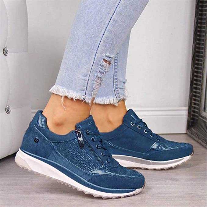 Baskets Femmes Mode Lacets avec Semelle Antidérapante