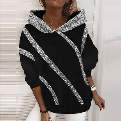 Sweat Capuche Femme Chic et Élégant avec Paillettes
