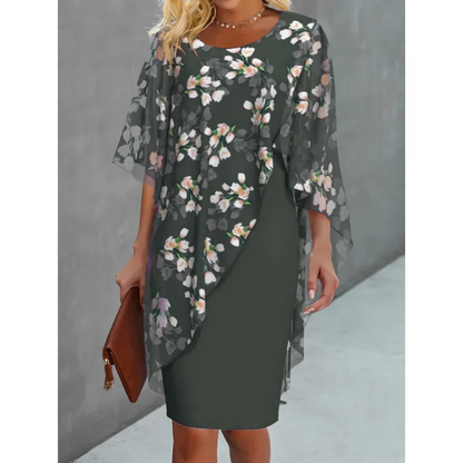 Robe de Soirée Femme Imprimée Fleurs Élégante