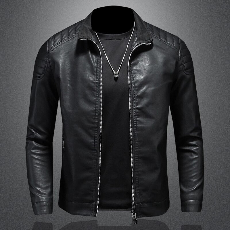 Veste en Cuir Homme Chic et Confortable avec Fermeture Éclair
