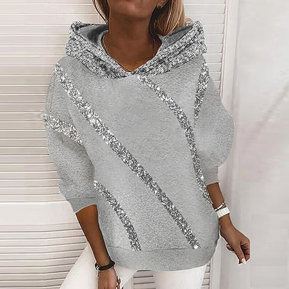Sweat Capuche Femme Chic et Élégant avec Paillettes - PanierRoyale