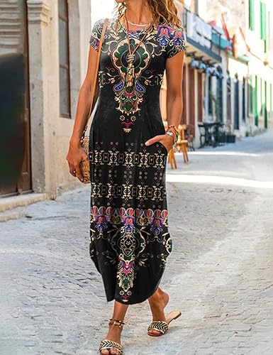 Robe Été Courte Fleurs Femme à Manches Courtes - PanierRoyale