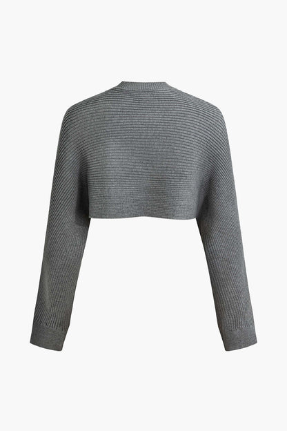 Ensemble Deux Pièces Col Rond et Jupe Plissée Féminine