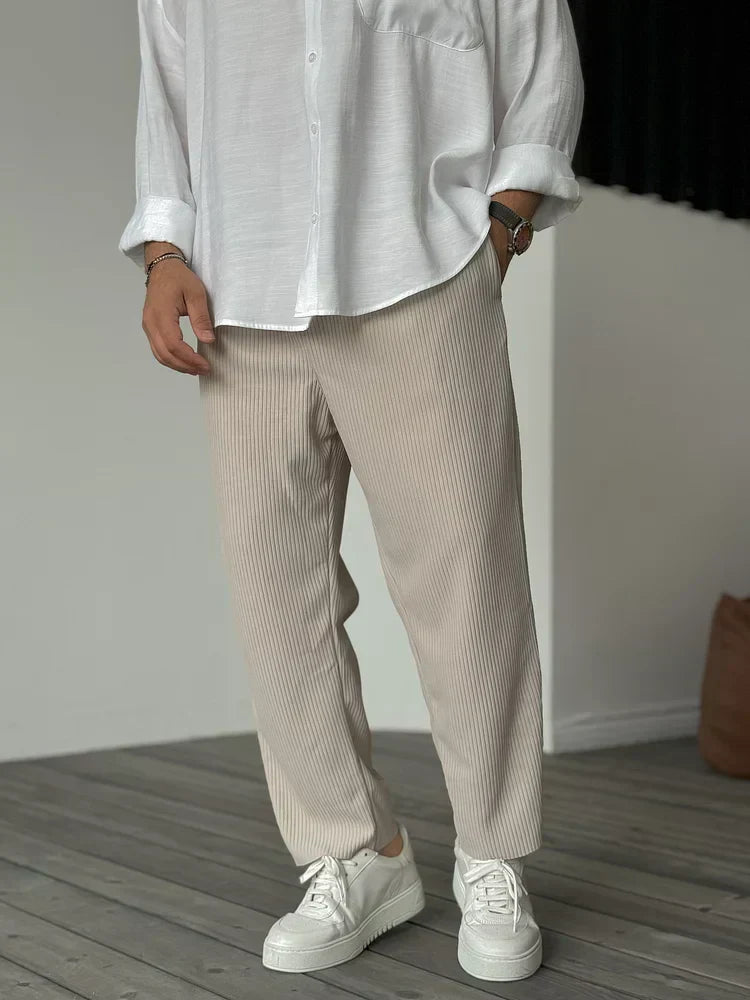 Pantalon Moderne à Rides pour Homme - BerlinGlamour