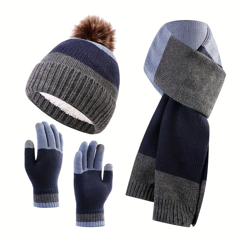 Tenue Hiver 3 Pièces : Bonnet, Écharpe et Gants Chauds