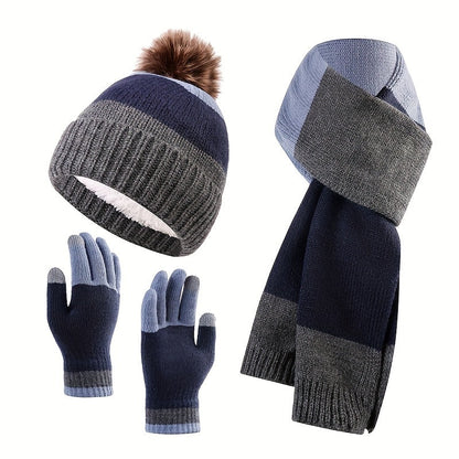 Tenue Hiver 3 Pièces : Bonnet, Écharpe et Gants Chauds