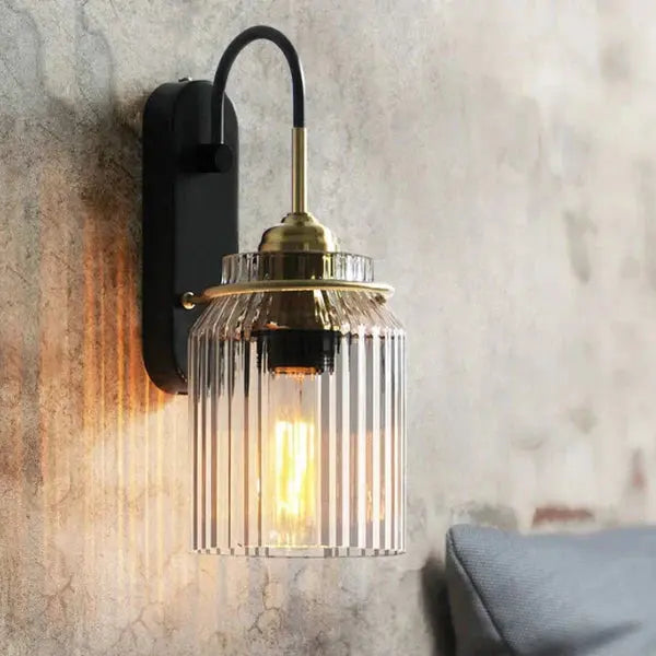 Lampe de Table Vintage Verre Ribbé - BerlinGlamour