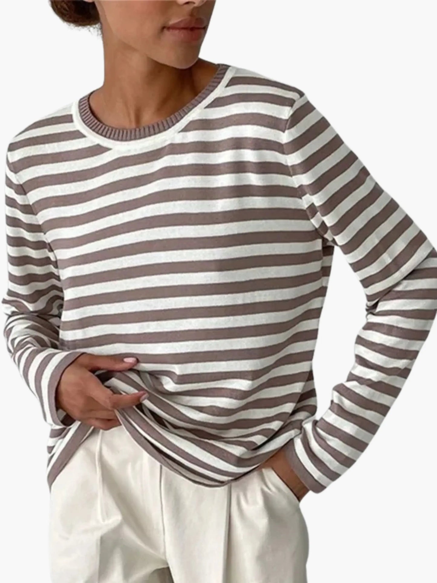 Pull Tricot Rayé Féminin