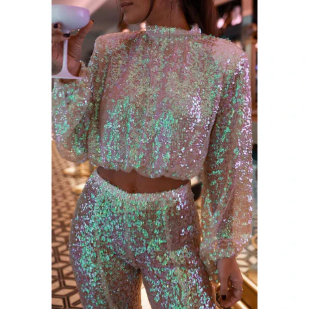 Robe de Soirée Féminine Élégante Paillettes