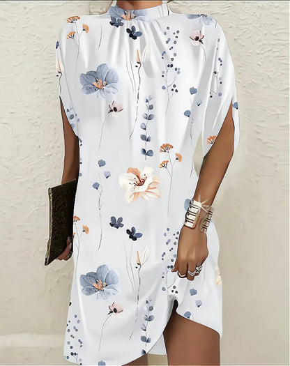 Robe Été Légère pour Femme, Plissée avec Imprimé Floral et Décolleté Profond