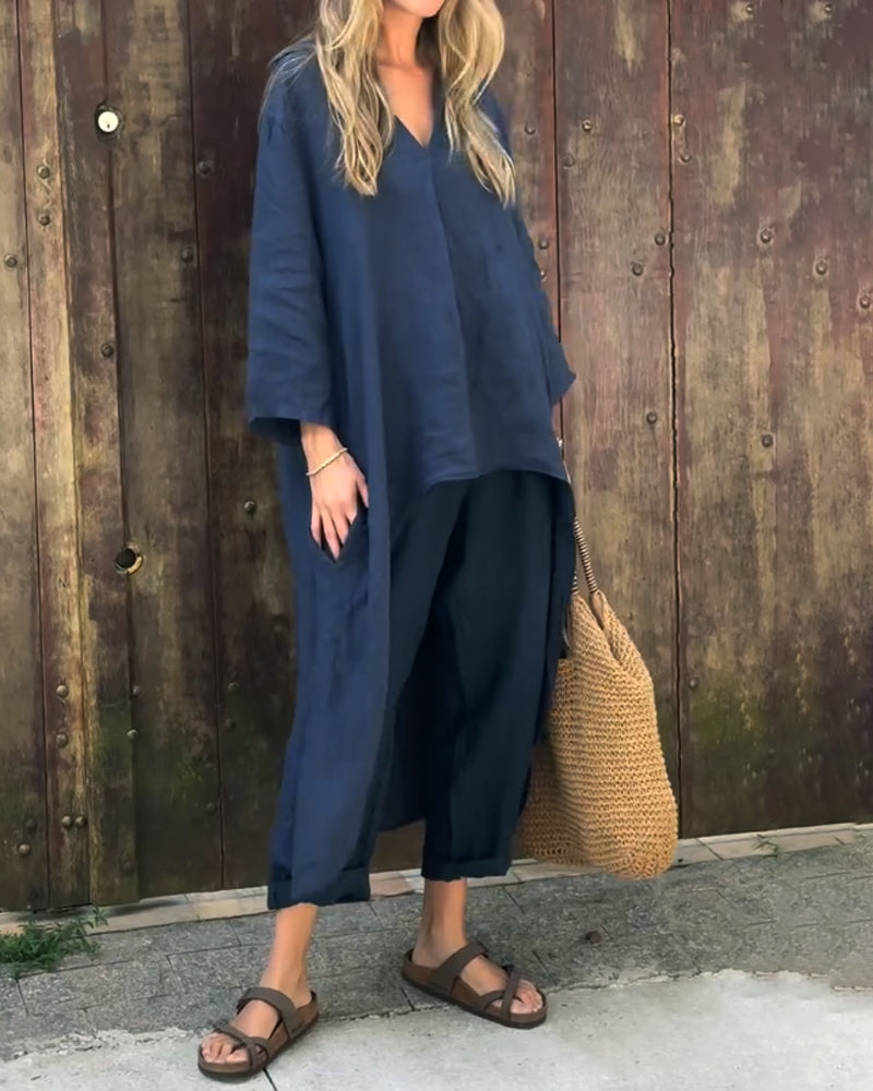 Ensemble Loungewear 2 Pièces Femme Tricot Confortable