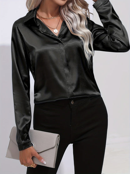 Chemise Femme en Soie Élégante Manches Longues
