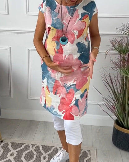Robe Femme Fluide Imprimée Coupe Décontractée Estivale