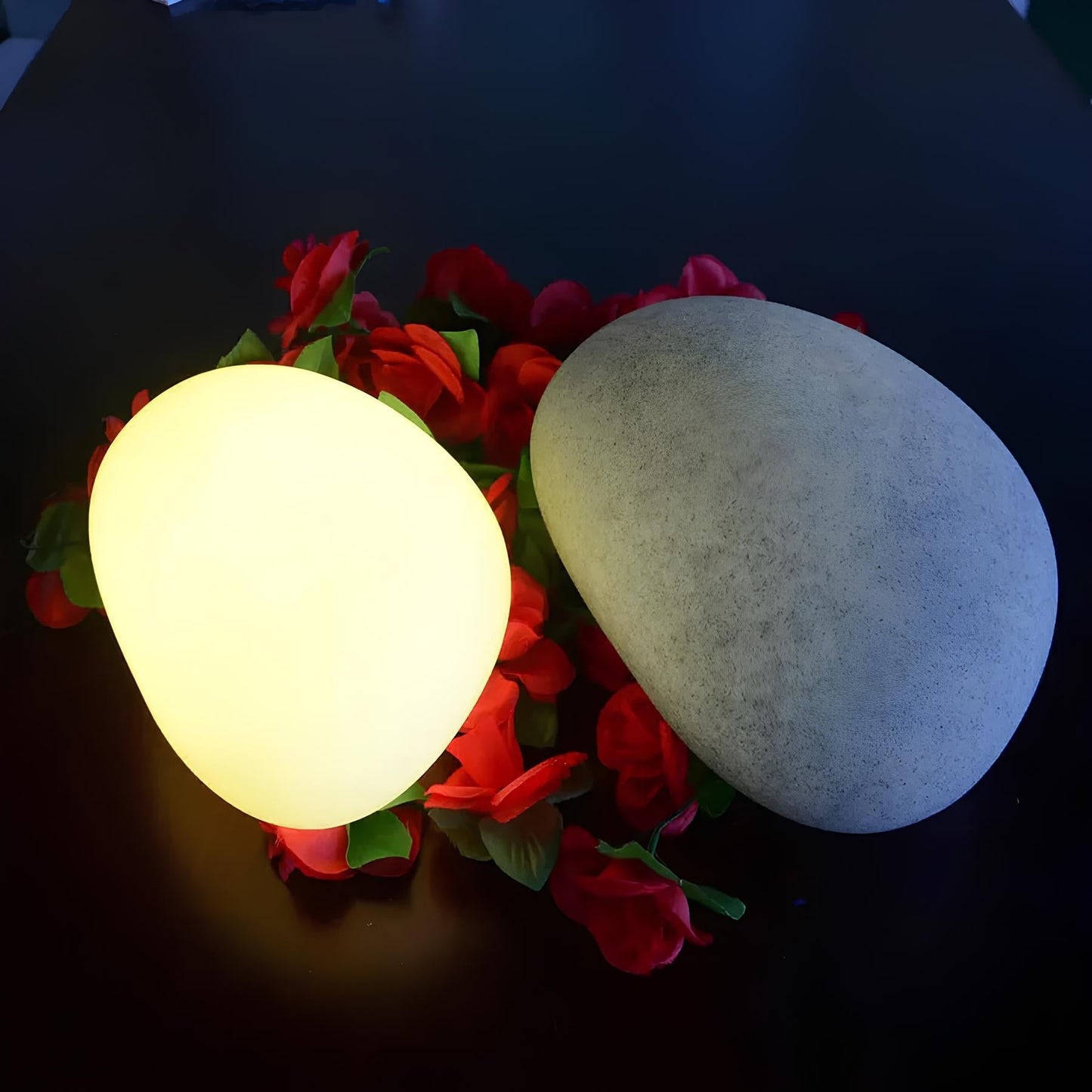 Lampe d’ambiance LED Sans Fil Effet Pierre Intérieur Extérieur