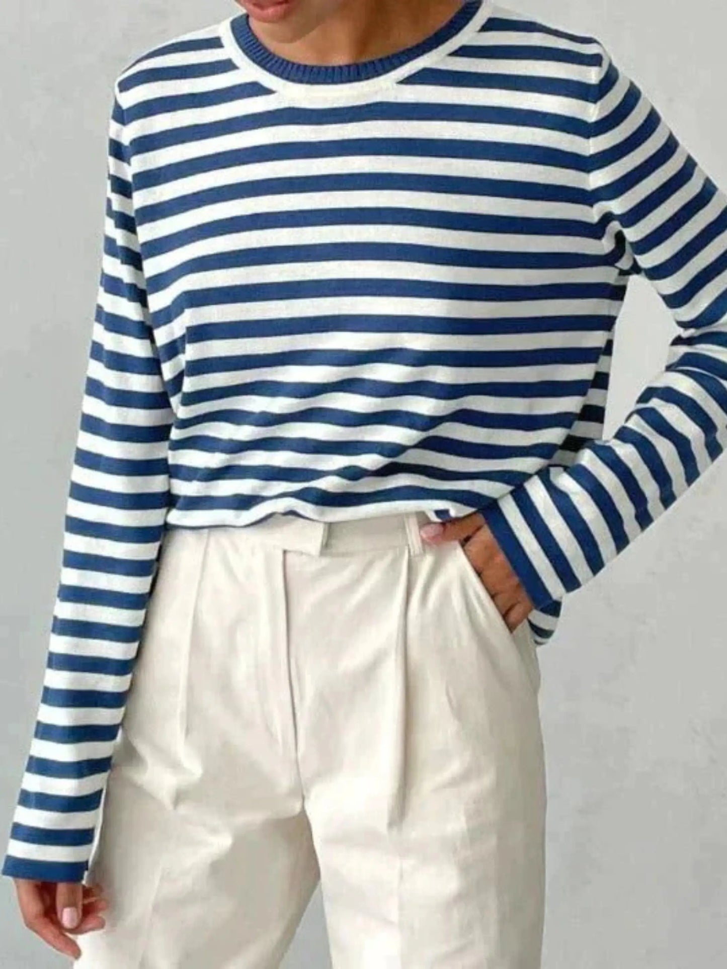Pull Tricot Rayé Féminin