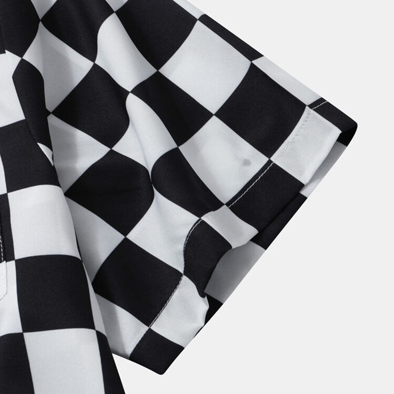 Chemise Homme Manches Courtes Carreaux Polyvalente