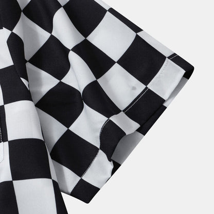 Chemise Homme Manches Courtes Carreaux Polyvalente