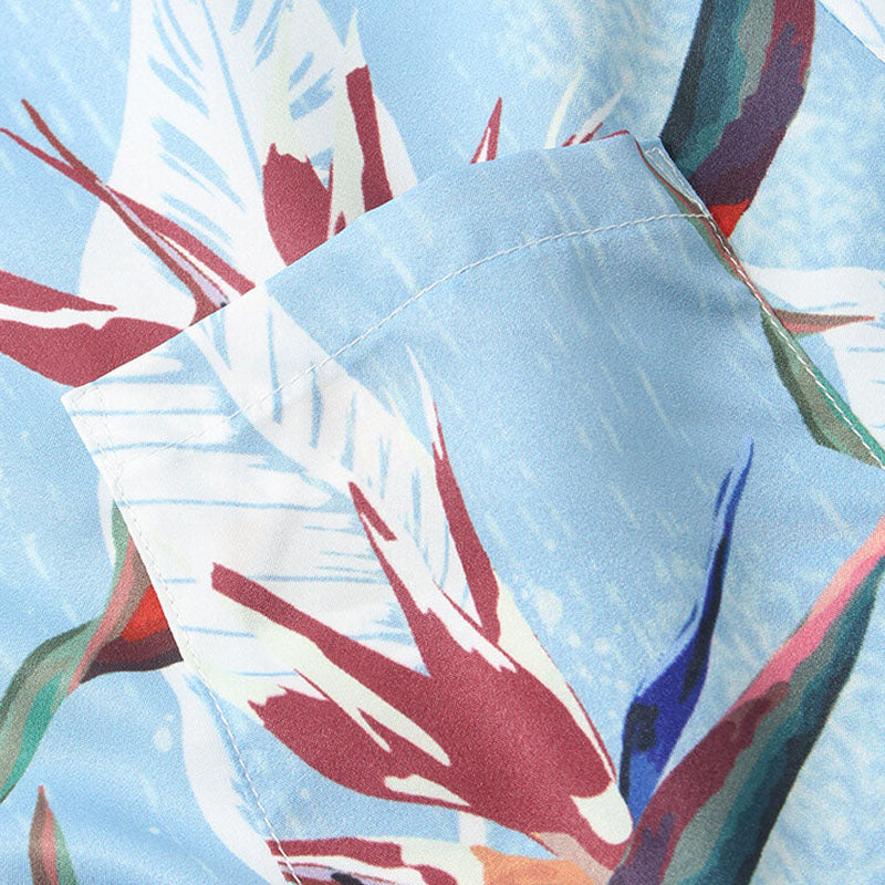 Chemise Homme Manches Courtes à Fleurs Colorées