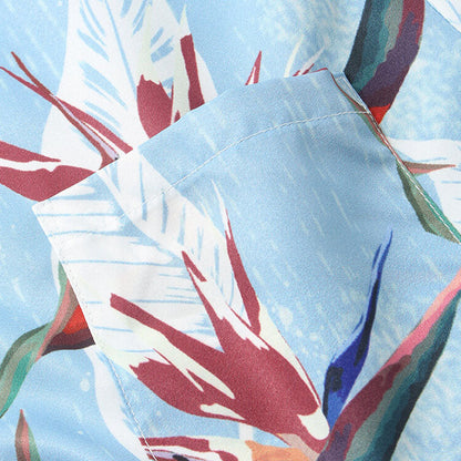 Chemise Homme Manches Courtes à Fleurs Colorées