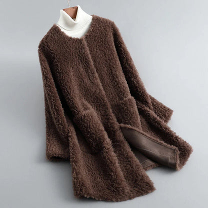 Manteau Femme Hiver Chic à Col Oversize