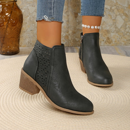 Bottines Femmes Élégantes à Fermeture Éclair Latérale