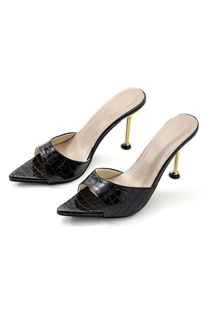 Mules Hauts Talons Noir Gaine Élégantes - BerlinGlamour