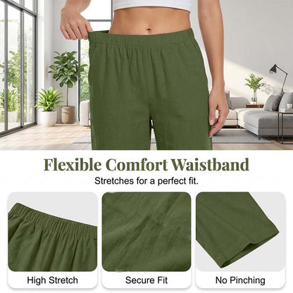 Ensemble Femme Lin Respirant Haut Col en V et Short Assorti