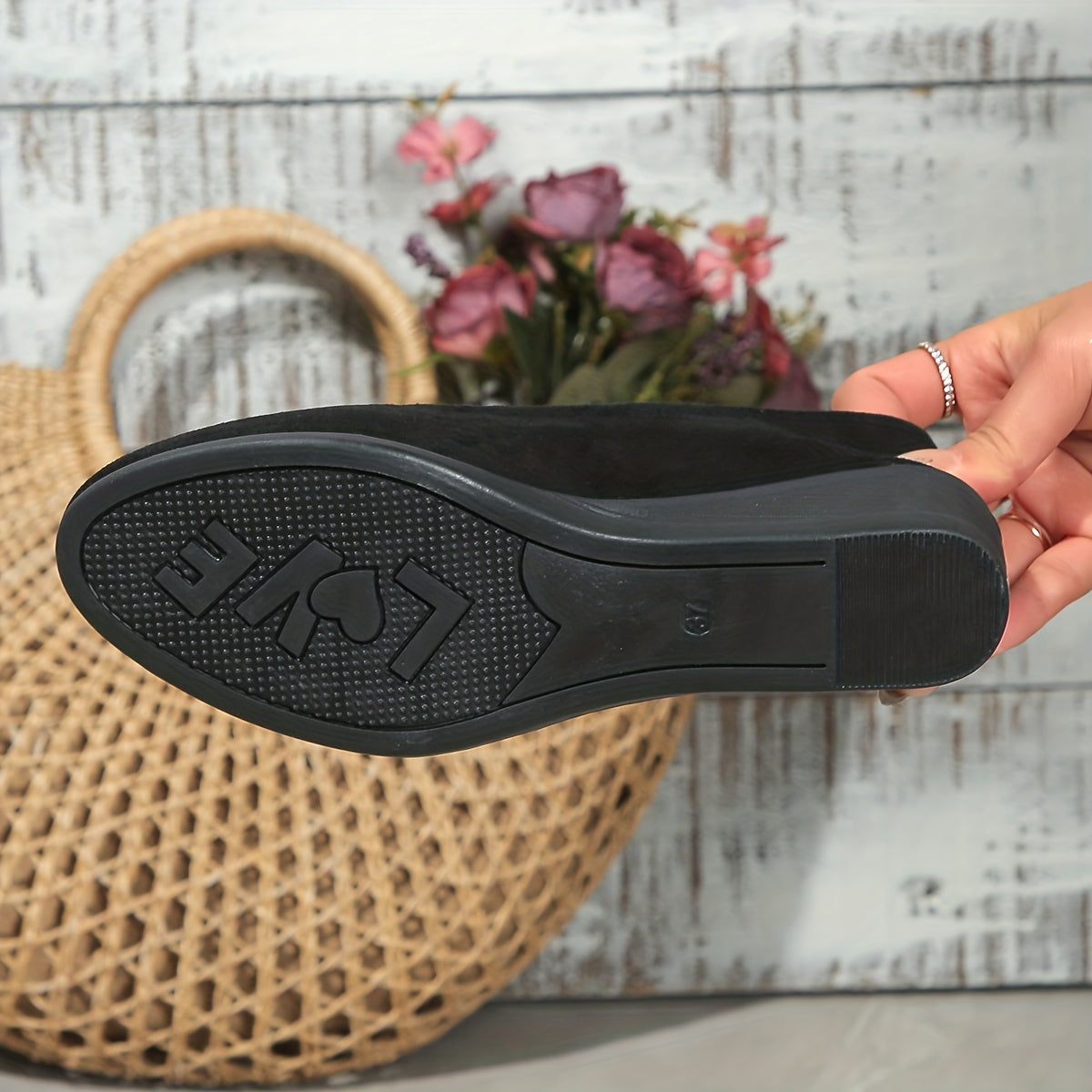Ballerines Femme Talon Compensé Confortable Texture Douce