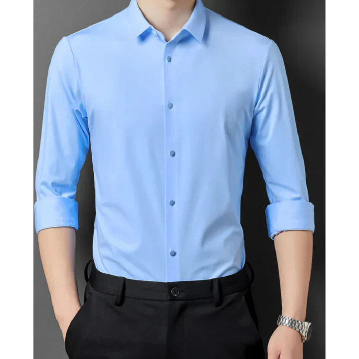 Chemise Homme Slim Fit Blanc avec Boutons de Manchette