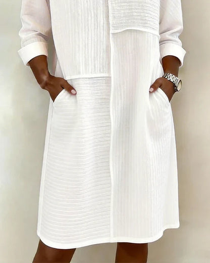 Robe Femme Coton Lin Texturée Coupe Fluide