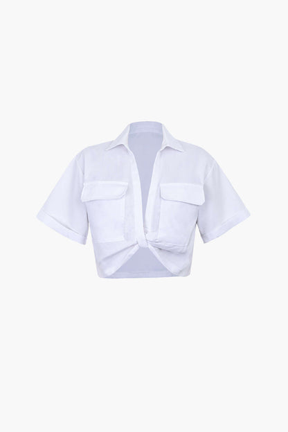 Chemise Femme Manches Courtes Col Chemisé Moderne
