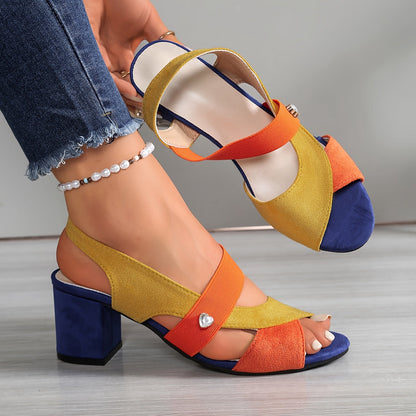 Sandales Femme Orthopédiques Talon Bloc Brides Croisées