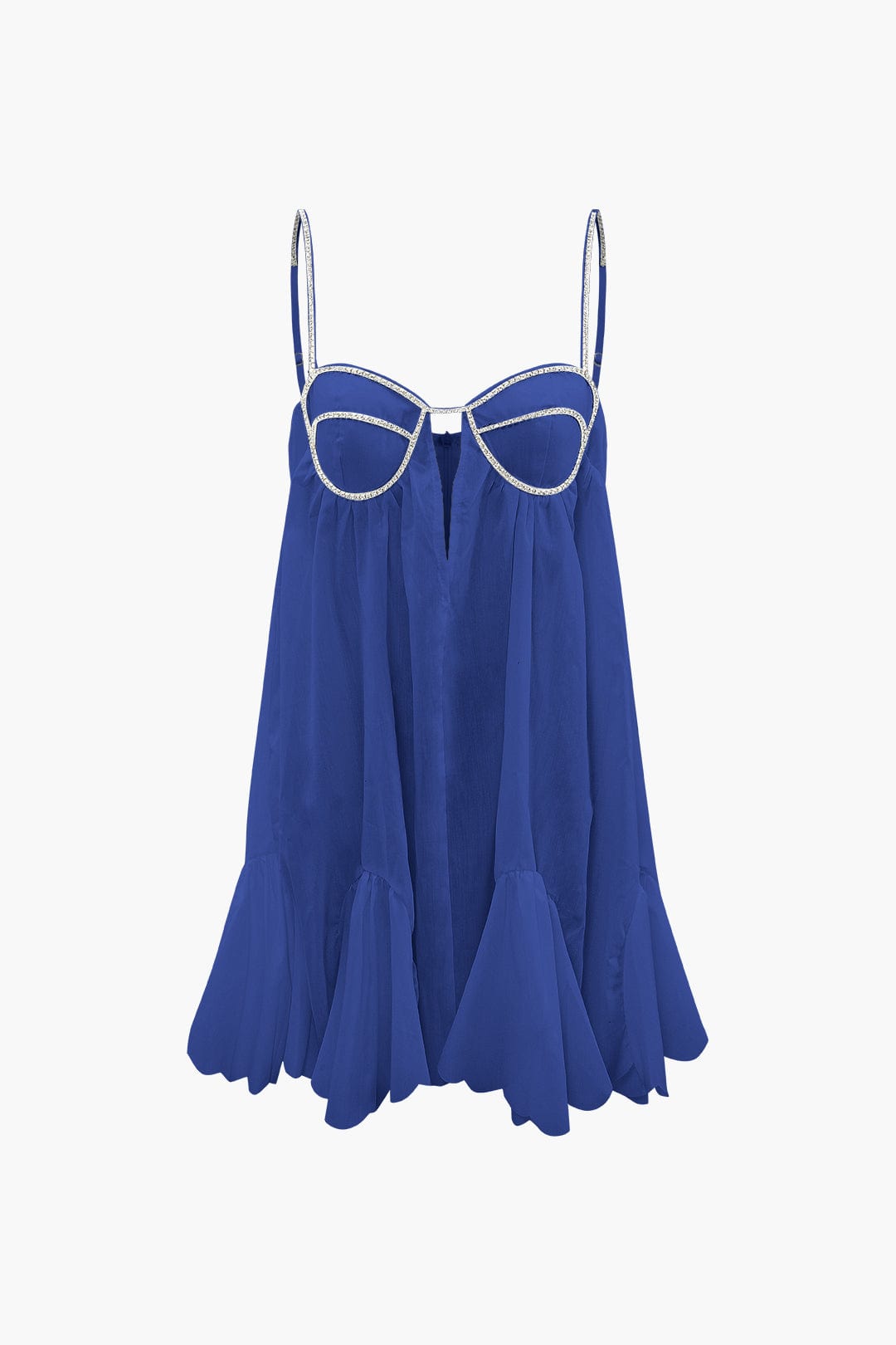 Robe Cocktail Féminine avec Bretelles Strass pour Soirée