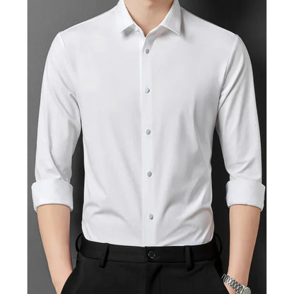 Chemise Homme Slim Fit Blanc avec Boutons de Manchette
