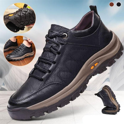 Chaussure de randonnée homme cuir brun robuste