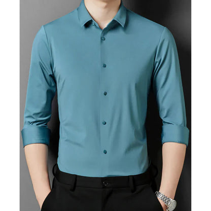 Chemise Homme Slim Fit Blanc avec Boutons de Manchette