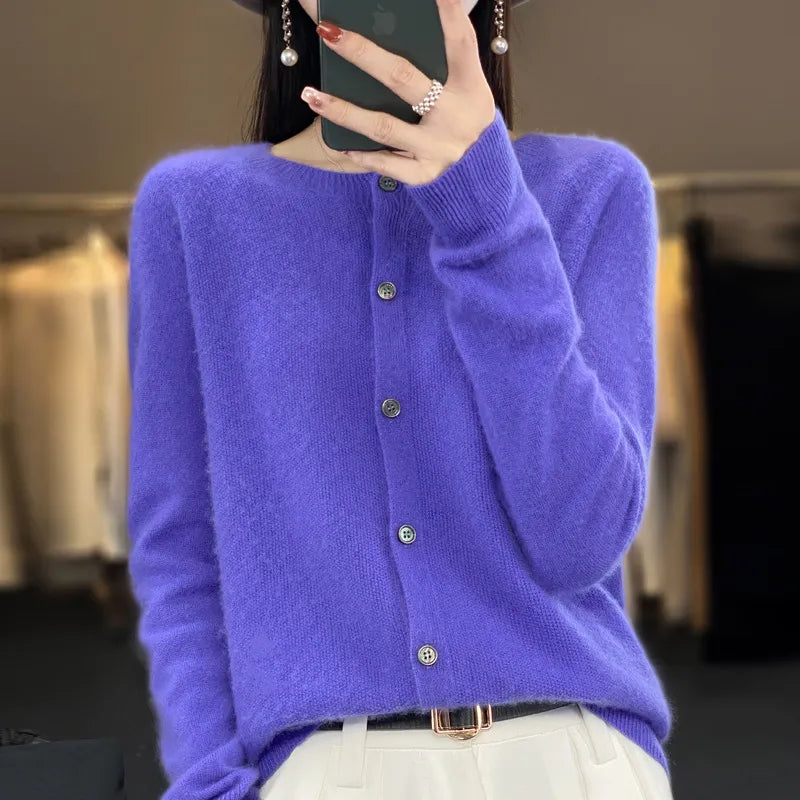 Gilet femme chic en laine épaisse hiver