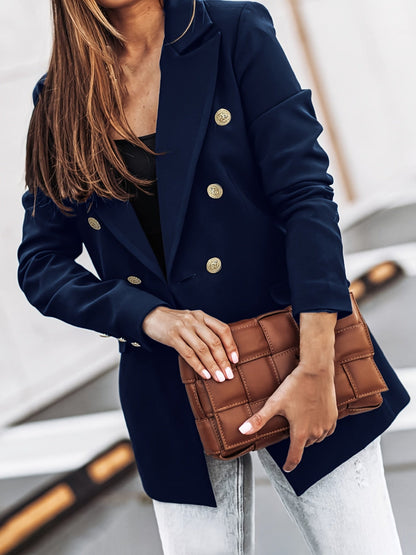 Blazer Femme Décontracté pour Travail avec Double Boutonnière