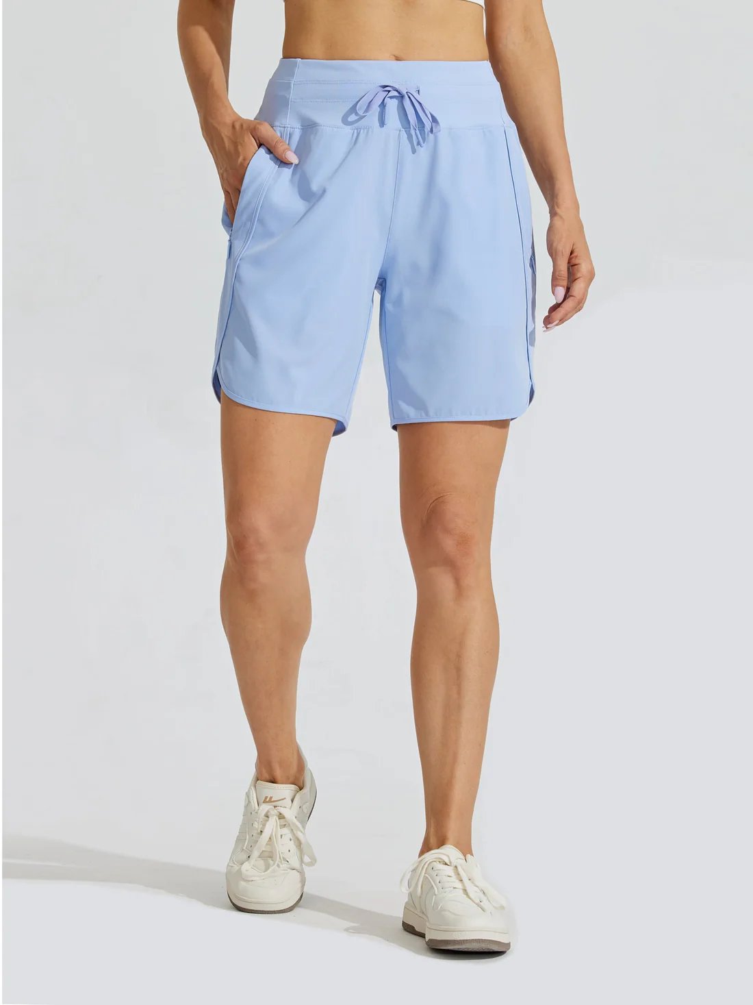 Short sport Femme Taille haute Cordon Poches
