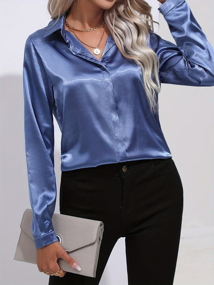 Chemise Femme en Soie Élégante Manches Longues