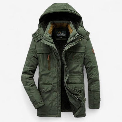 Veste Hiver Fleece Étanche avec Capuche et Poches Réfléchissantes