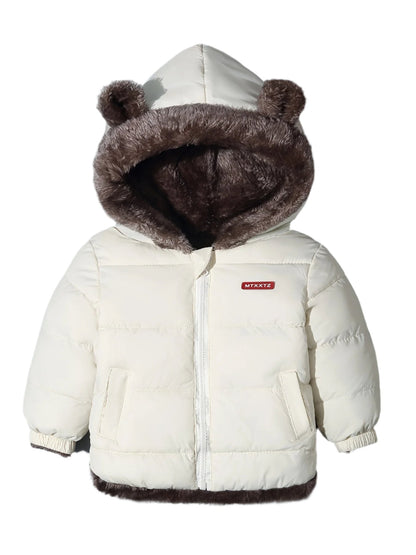 Veste Enfant Hiver Doublée Fourrure Synthétique Noir