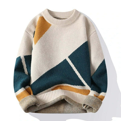 Pull Homme À Carreaux Classique et Confortable