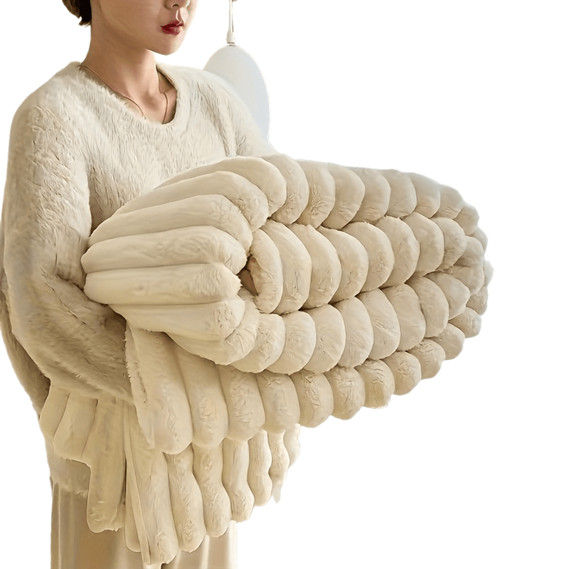 Plaid Polaire Beige Doux et Chaud pour Salon - PanierRoyale
