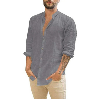 Chemise Homme Lin Coton Respirant Pour Été